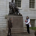 315-0610 Posing with Statue of John Harvard.jpg